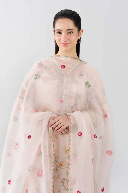 Nishat Linen Printed Embroidered 3-Piece | PFE26-60, Blush Pink image