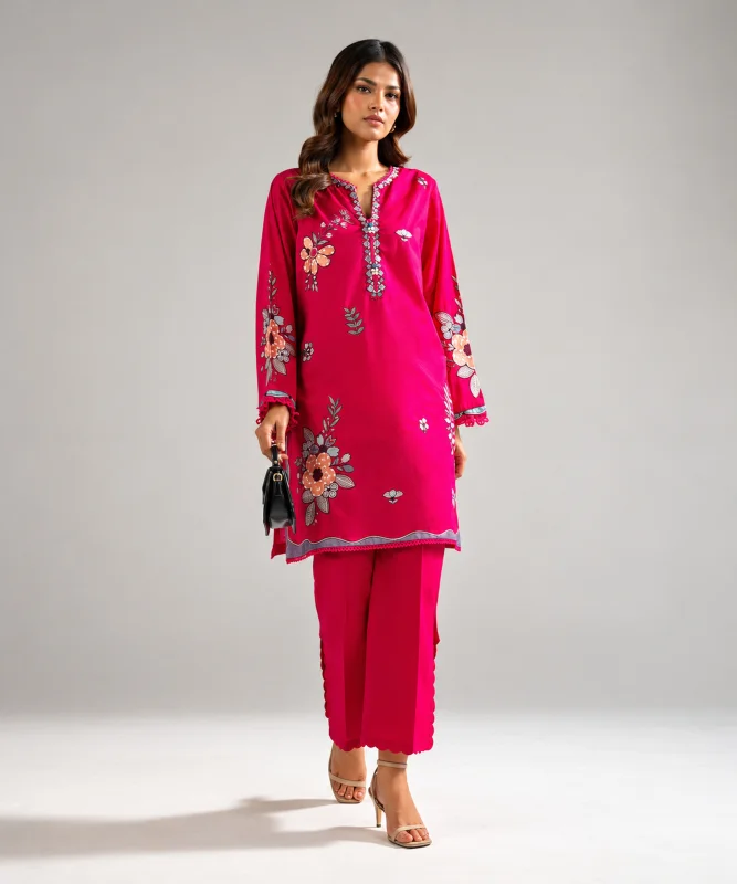 Sapphire 2-Piece Embroidered Lawn Suit | Hot Pink image