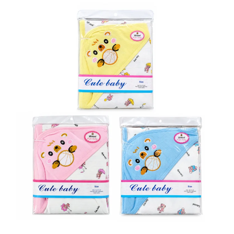 Winsoul Premium Hooded Towel-Pure Cotton Baby Receiving Wrap Bath Towel – Soft & Breathable image