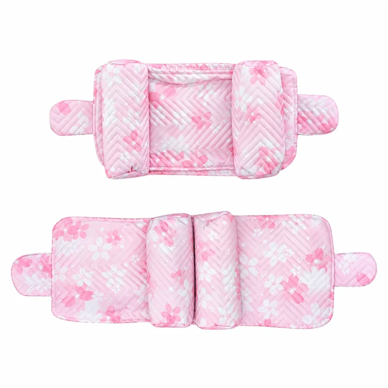Floral Quilted Anti-Roll Sleep Positioning Pillow with Fixed Adjuster & Side Sleeping Support for Newborn Head & Body Support (0-6 Months) (সরিষা বালিশ) image
