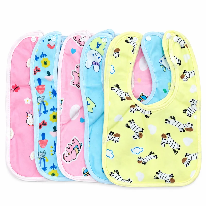 Baby Bib–Soft Cotton U-Shape-Comfortable Chest-Covering Feeding & Drool Bib for Babies image