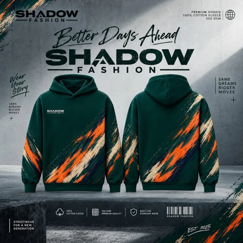Mens Premium Drop Shoulder Hoodie - Fusion Green