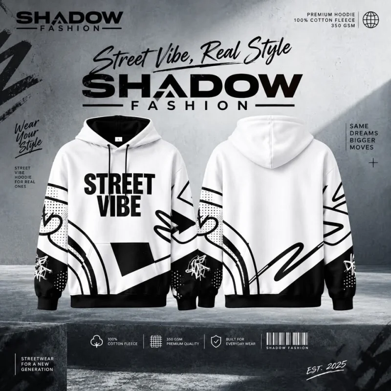 Mens Premium Drop Shoulder Hoodie - streetvibe White